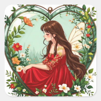 Bullet Journaling Series7 - Terrarium Girl 7 Fyrkantigt Klistermärke