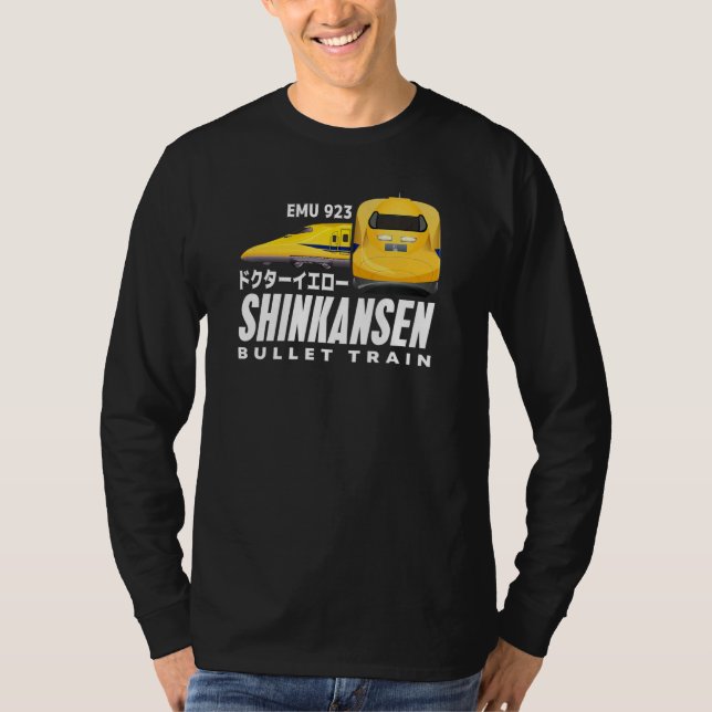 Bullet Train Dr Yellow Shinkansen Japanese Kanji J T Shirt (Framsida)