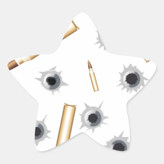 BULLETSNBULLETHOLES.png Stjärnformat Klistermärke
