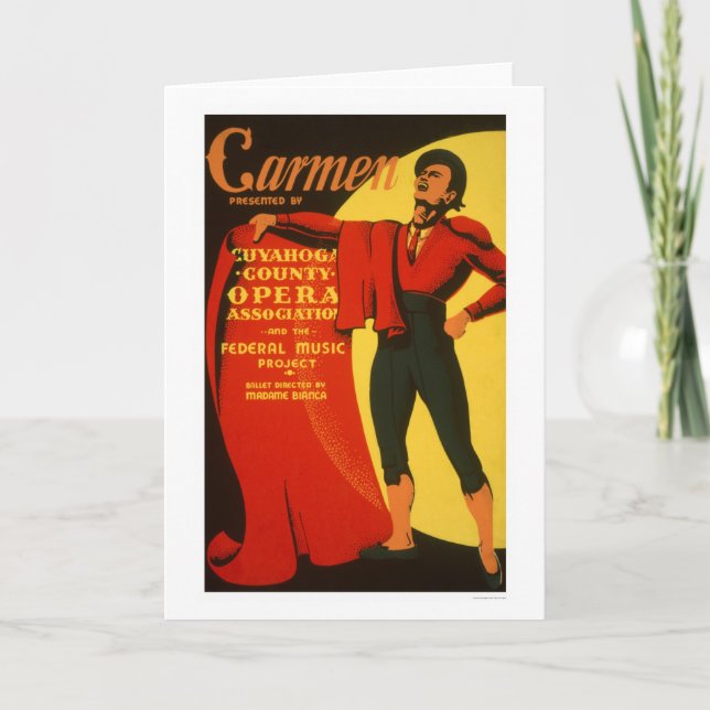 Bullfighter Carmen 1939 WPA Kort (Framsida)