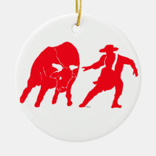 BullfighterRed Julgransprydnad Keramik