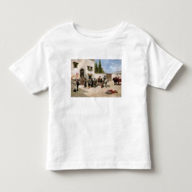 Bullfighters som förbereder sig för slagsmål (olja tee (Framsida)
