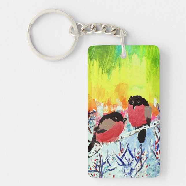 Bullfinch Birds Nyckelring (Framsidan)
