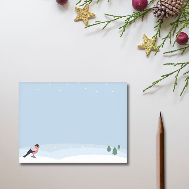 Bullfinch & Snuty Ligg Post-it Notes (Bullfinch & Snowy Landscape Notes)