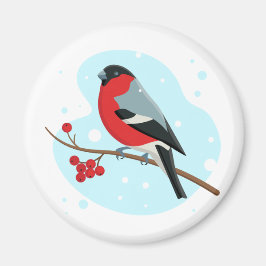 Bullfinch. Vackerlig vinter Magnet