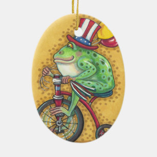 BULLFROG 4:E JULY ORNAMENT Oval