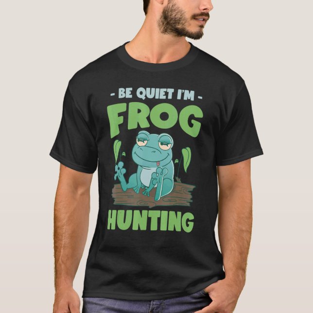 Bullfrog Hunter Frog Gigging Frog Catching T Shirt (Framsida)