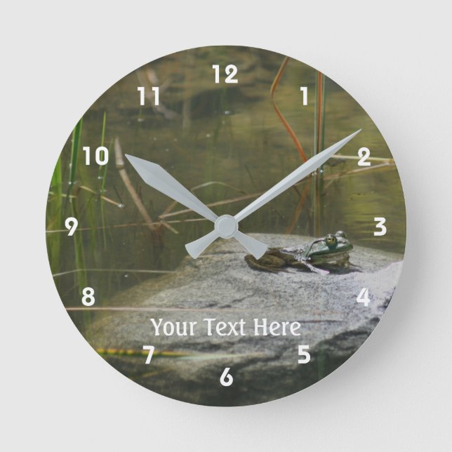 Bullfrog Sunning på Sten Rund Klocka (Framsida)