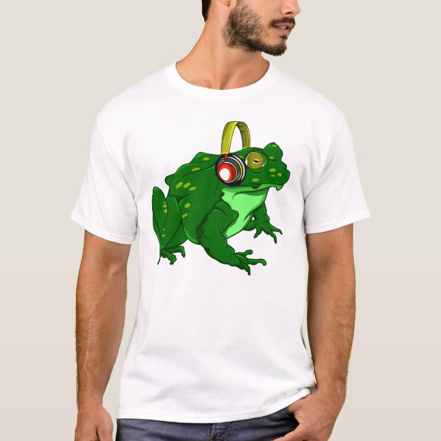 Bullgrop för Tecknad av hörlurar T Shirt (Framsida)
