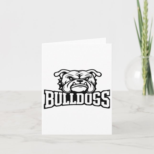 Bullhund Mascot Back to school Team Spirit Kort (Framsida)