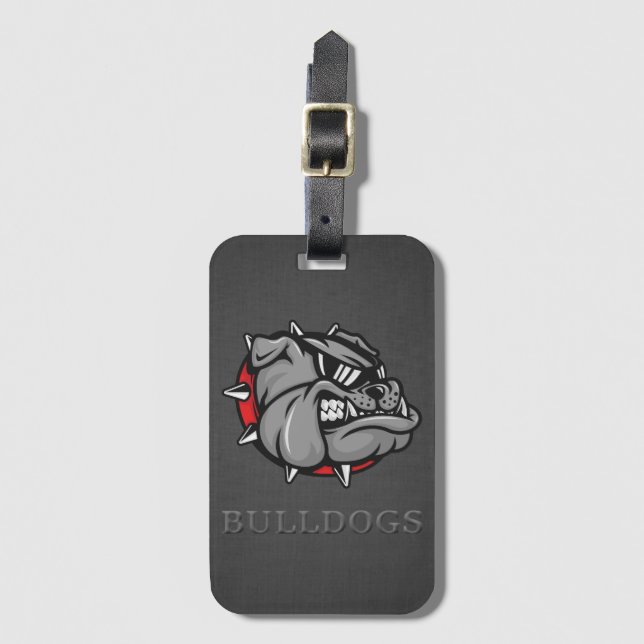 Bullhund Mascot Luggage Tag Bagagebricka (Framsida vertikal)
