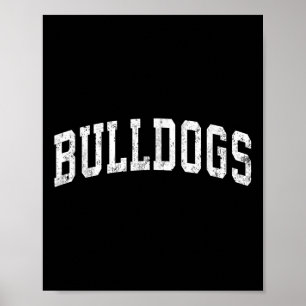 Bullhund Mascot Vintage Athletic Sports Namn Desig Poster