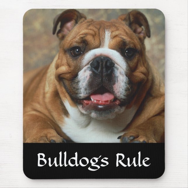 Bullhundregel - engelska Bulldog Porträtt Mousepad Musmatta (Framsidan)
