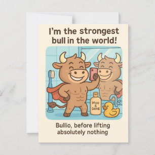 Bullio® före lyft – Tecknad gymgnoj Vykort