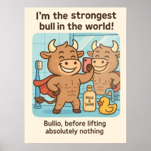 Bullio® Innan lyft - Poster av den funniga Tecknad