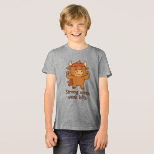 Bullio® - Strong Vibes, Small Storlek Boys' Funny T Shirt