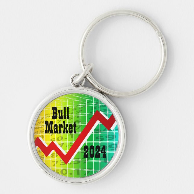 Bullmarknaden 2024 rund silverfärgad nyckelring (Framsidan)
