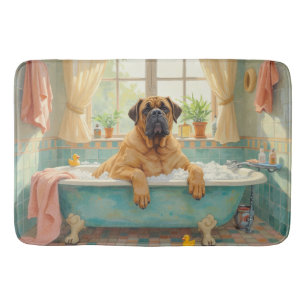 Bullmastiff badtid Lugna badrumsdekorationer Badrumsmatta