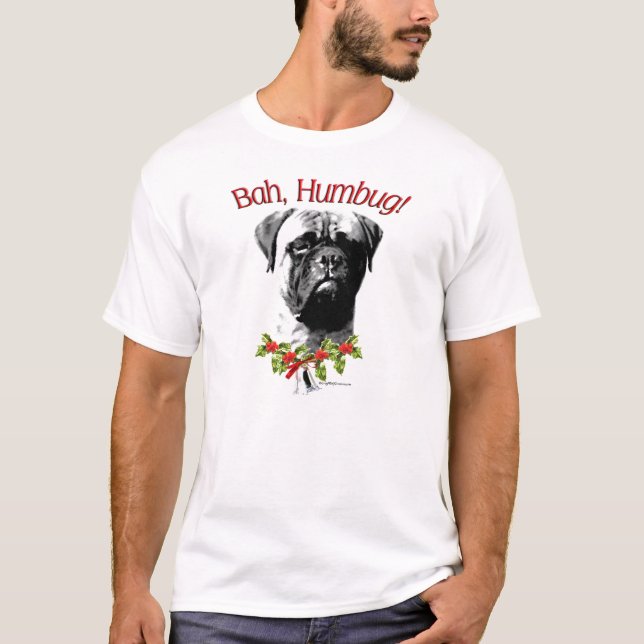 Bullmastiff Bah Humbug T-Shirt (Framsida)