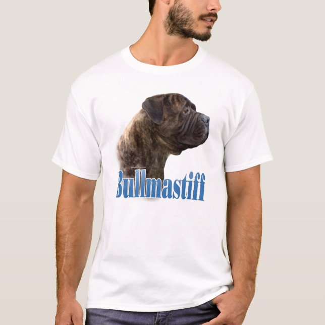 Bullmastiff (brindle) Namn T-shirt (Framsida)