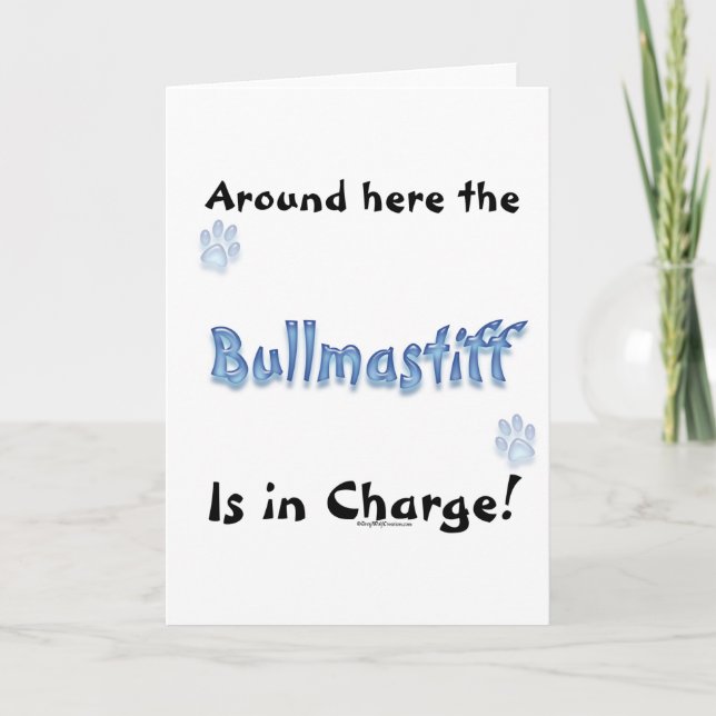 Bullmastiff Charge Helgkort (Framsida)