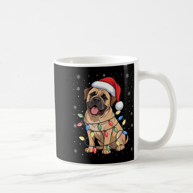Bullmastiff Dog Christmas Tree Lights Dogs Xmas Pa Kaffemugg (Höger)