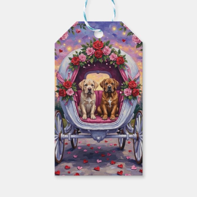 Bullmastiff Dog Valentine's Day  Presentetikett (Framsidan)