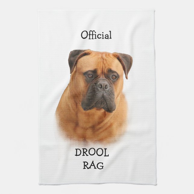 Bullmastiff dreglar trasan kökshandduk (Vertikal)