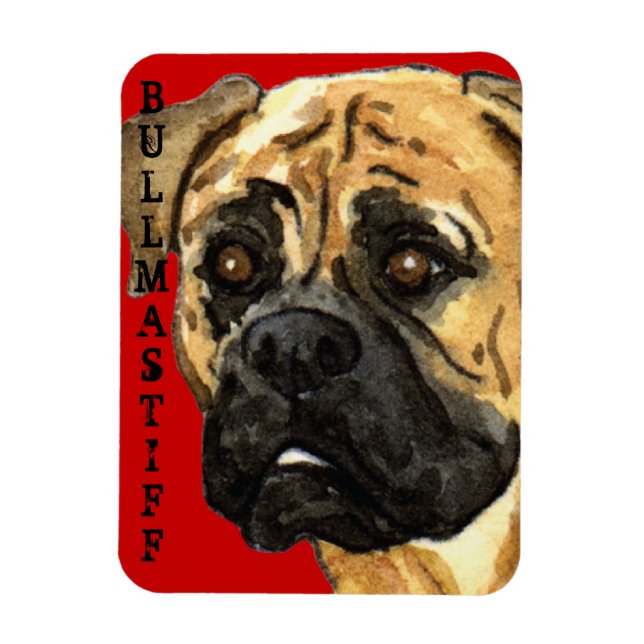 Bullmastiff Färg Block Magnet (Vertikal)