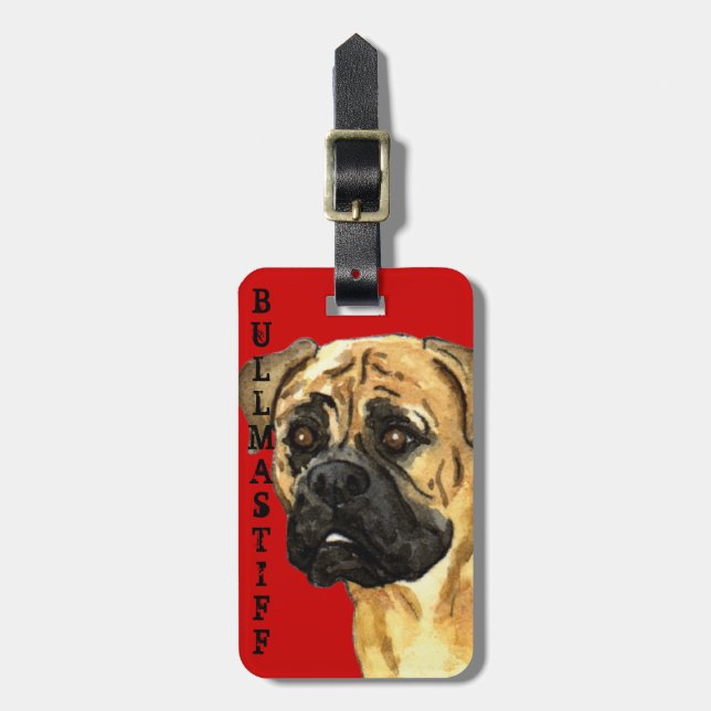 Bullmastiff färgkvarter bagagebricka (Vertikal Framsida)