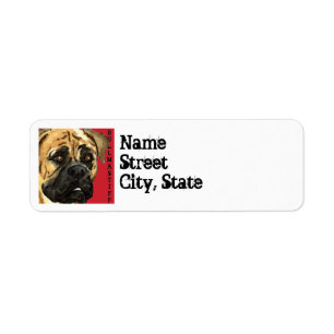 Bullmastiff färgkvarter returadress etikett