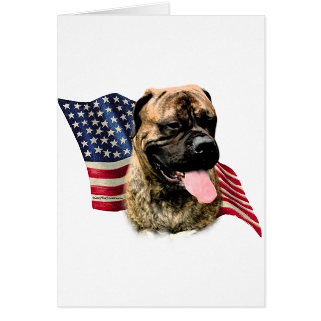 Bullmastiff Flagga Hälsningskort (Framsidan)