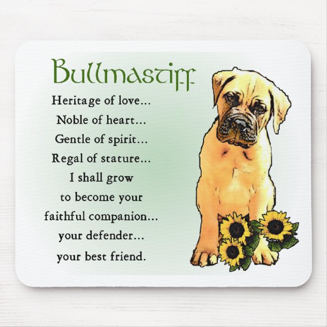 Bullmastiff Gifts Musmatta (Framsidan)