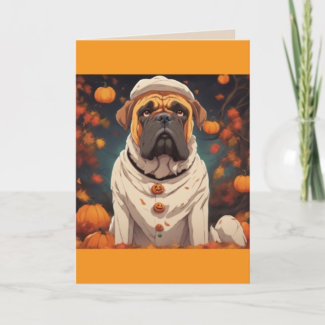 Bullmastiff Halloween-kort Tack Kort (Framsida)