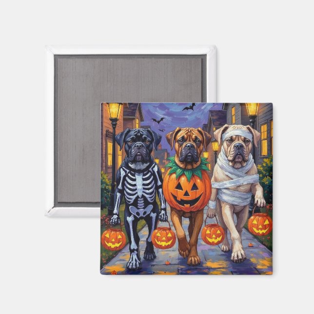 Bullmastiff Halloween-kostymer för trick-or-treati Magnet (Front/Back)