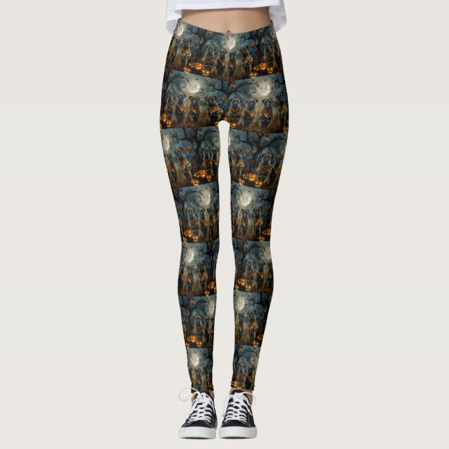 Bullmastiff Halloween Spooky Leggings (Framsida)