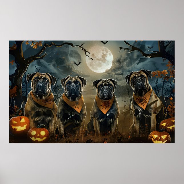 Bullmastiff Halloween Spooky Poster (Framsidan)