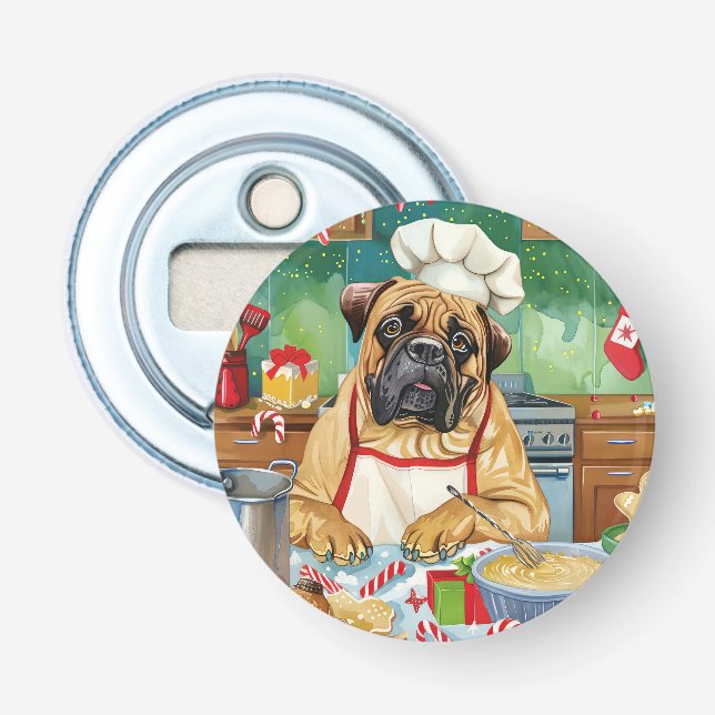 Bullmastiff Helgdag Baking: God jul Flasköppnare (Framsidan)