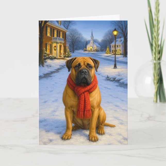 Bullmastiff Holiday Card Helgkort (Framsida)