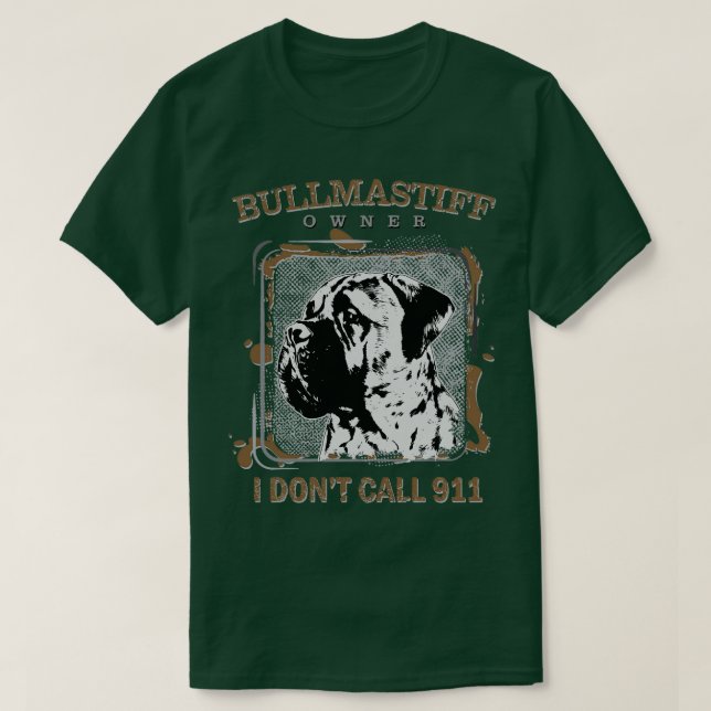 Bullmastiff hund 2 t shirt (Design framsida)