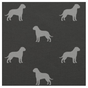 Bullmastiff Hund aveln Silhouettes Patterned Tyg