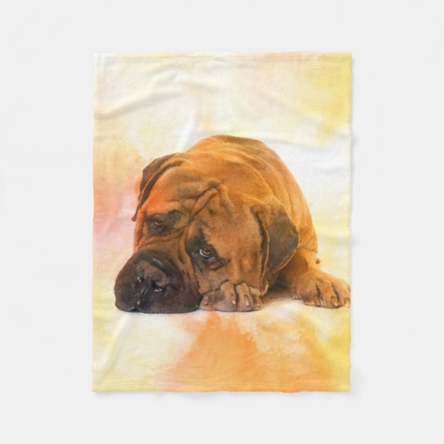 Bullmastiff hund fleecefilt (Framsidan)