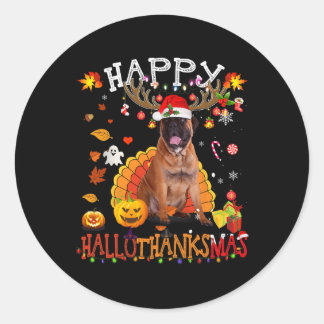 Bullmastiff Hund Halloween jul Hund Hall Runt Klistermärke