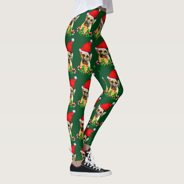 Bullmastiff Hund jul Leggings (Höger)