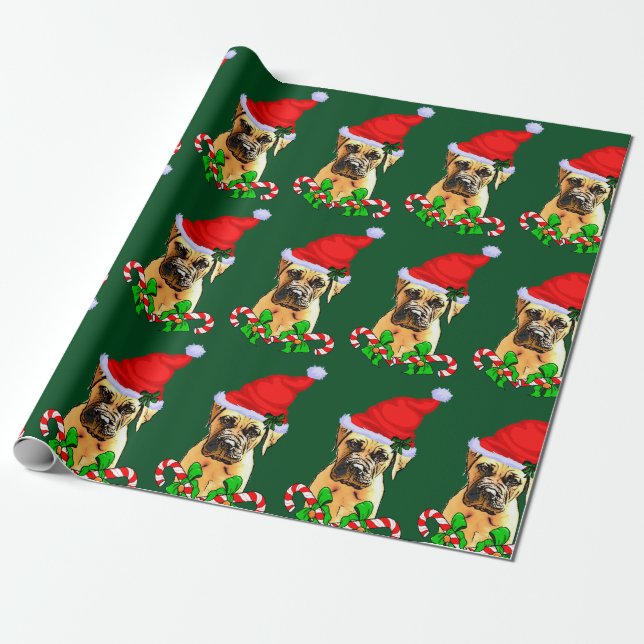 Bullmastiff Hund jul Presentpapper (Utrullad)