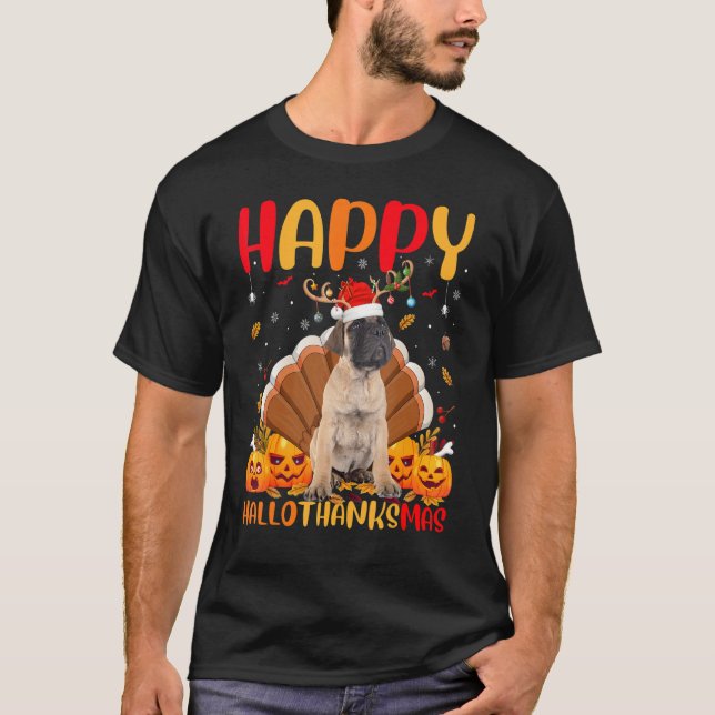 Bullmastiff Hund Lycklig Bullmastiff Hellothanksma T Shirt (Framsida)