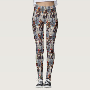 Bullmastiff Hund Riding Motorcykel jul Leggings