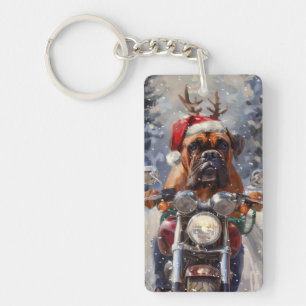 Bullmastiff Hund Ridning Motorcykel Jul