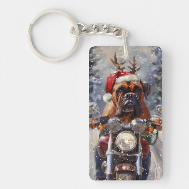 Bullmastiff Hund Ridning Motorcykel Jul  (Framsidan)