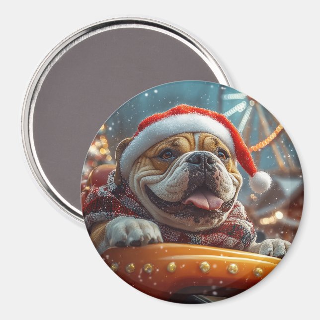 Bullmastiff Hund Roller Underlägg jul Magnet (Front/Back)